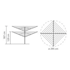 Brabantia 4 Arm Rotary Liftomatic Airer, 60m -Command Shop 1000078359 alt03