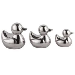 Dunelm Set Of 3 Silver Ceramic Ducks -Command Shop 1000117375 alt01