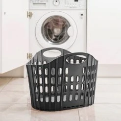 Addis Fold Flat Grey Laundry Basket -Command Shop 1000139223 alt02