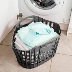 Addis Fold Flat Grey Laundry Basket -Command Shop 1000139223 alt03