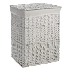 Dunelm Versailles White Square Laundry Basket -Command Shop 1000159786 alt02