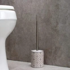 Dunelm Geo Tile Grey Ceramic Toilet Brush 5 Dunelm Geo Tile Grey Ceramic Toilet Brush -Command Shop 1000160192 alt01