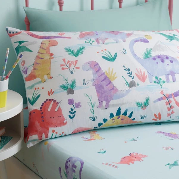 Dunelm Dinosaur Pink Reversible Duvet Cover And Pillowcase Set 7 Dunelm Dinosaur Pink Reversible Duvet Cover And Pillowcase Set - Image 5