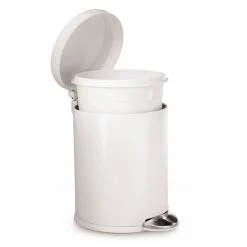 Simplehuman 4.5 Litre White Round Pedal Bin 9 Simplehuman 4.5 Litre White Round Pedal Bin -Command Shop 1000162301 alt03