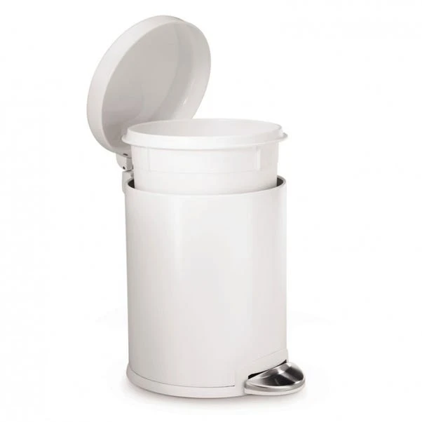 Simplehuman 4.5 Litre White Round Pedal Bin 6 Simplehuman 4.5 Litre White Round Pedal Bin - Image 4