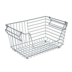 Dunelm Grey Stackable Wire Basket 9 Dunelm Grey Stackable Wire Basket -Command Shop 1000163557 alt02
