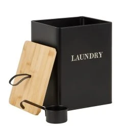 Dunelm Matt Black Wooden Laundry Caddy -Command Shop 1000165288 alt03