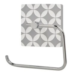 Dunelm Geo Tile Grey Toilet Roll Holder -Command Shop 1000180572 alt02
