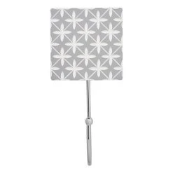 Dunelm Geo Tile Grey Diamond Hook -Command Shop 1000180573 alt01