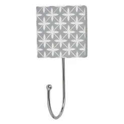 Dunelm Geo Tile Grey Diamond Hook -Command Shop 1000180573 alt02