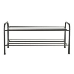 Dunelm Black Metal 2 Tier Shoe Rack -Command Shop 1000181497 alt02