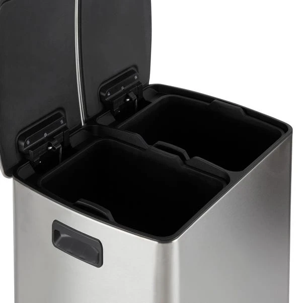 Dunelm Stainless Steel 40L Curve Recycling Bin 8 Dunelm Stainless Steel 40L Curve Recycling Bin - Image 6