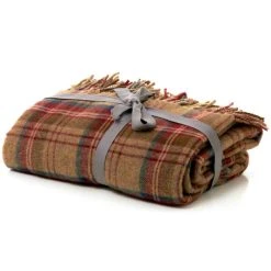Dunelm Checked Tweed Red Throw
