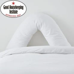 Dunelm Non Iron Plain Dye White V-Shaped Pillowcase