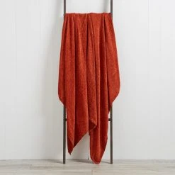 Dunelm Chenille Terracotta Throw