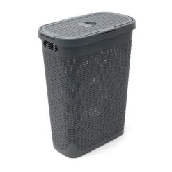Addis Slim 40L Charcoal Laundry Basket