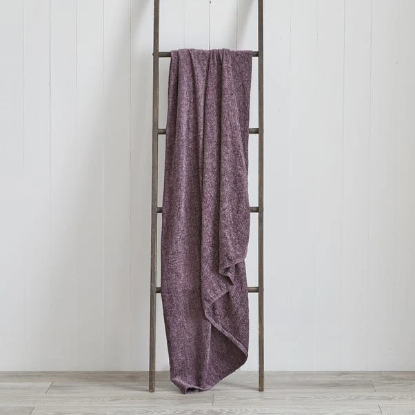 Dunelm Chenille Mauve Throw 3 Dunelm Chenille Mauve Throw