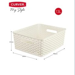 Curver 13L Vintage White Basket 13 Curver 13L Vintage White Basket -Command Shop 30271753 alt05