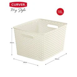 Curver 18L Vintage White Basket -Command Shop 30271755 alt06