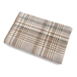 Dunelm Thermosoft Plaid Check Natural Throw -Command Shop 30410648 alt02