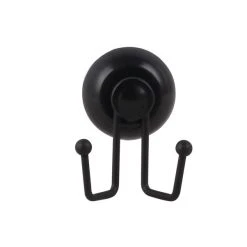 Elements Wire Suction Double Hook Black