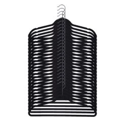 Dunelm Pack Of 25 Black Flocked Hangers