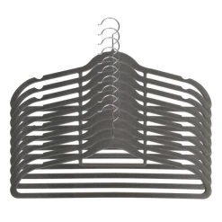 Dunelm Pack Of 10 Grey Flocked Hangers