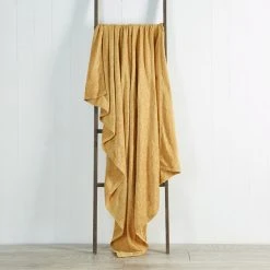 Dunelm Chenille Ochre Throw