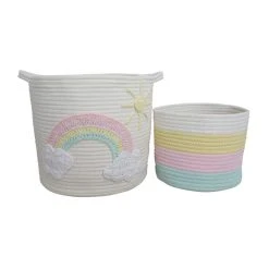 Dunelm Unicorn Dreams Pack Of 2 Storage Baskets