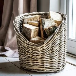 Ivyline 40cm Round Wicker Log Basket -Command Shop 30635760 alt01