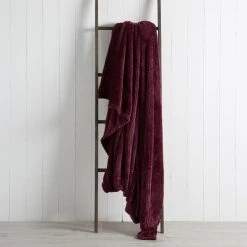 Dunelm Evan 200cm X 200cm Aubergine Throw