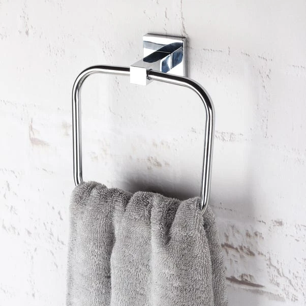 Dunelm Square Wall Mounted Towel Ring 3 Dunelm Square Wall Mounted Towel Ring