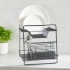 Dunelm 2 Tier Matt Black Dish Drainer And Cutlery Holder -Command Shop 30646890