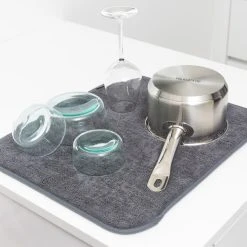 Brabantia Sinkside Dark Grey Microfibre Dish Drying Mat