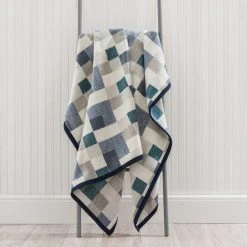 Dunelm Thermosoft Mini Check Blue Throw