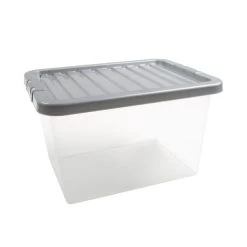 Dunelm 25L Silver Plastic Storage Box