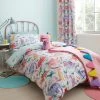 Dunelm Dinosaur Pink Reversible Duvet Cover And Pillowcase Set -Command Shop 30668199