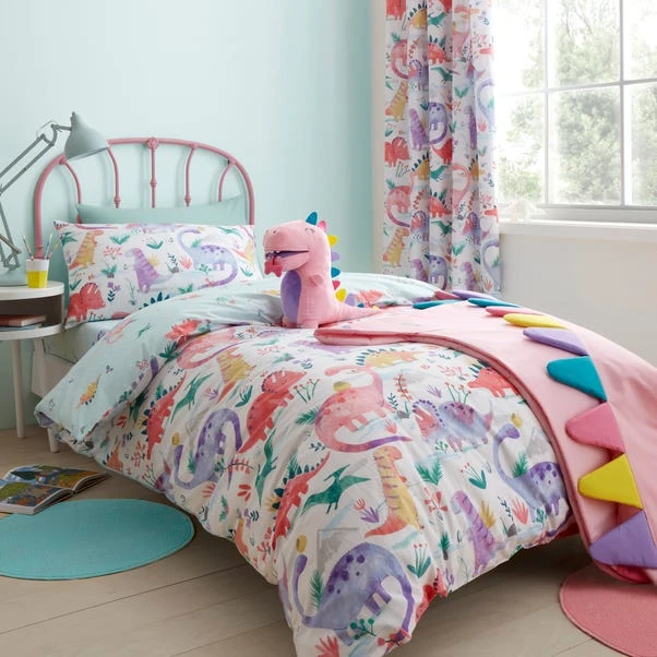 Dunelm Dinosaur Pink Reversible Duvet Cover And Pillowcase Set 3 Dunelm Dinosaur Pink Reversible Duvet Cover And Pillowcase Set