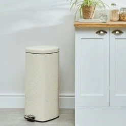 Dunelm Cream 30L Vete Pedal Bin