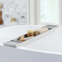 Dunelm Grey Bamboo Bath Rack