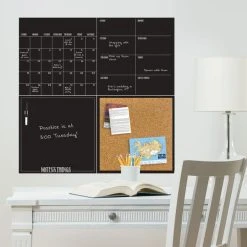 Wallpops Black 4 Piece Organisation Board