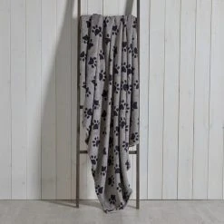 Dunelm Paw Printed Fleece 130cm X 170cm Throw