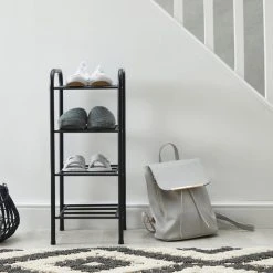 Dunelm Black Metal Slim 4 Tier Rack
