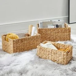 Dunelm Water Hyacinth Set Of 3 Small Baskets