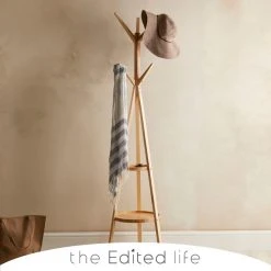 The Edited Life Ash Wood Coat Stand With Shelves