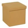 Dunelm Foldable Cube Faux Linen Ochre -Command Shop 30723922