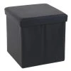 Dunelm Foldable Cube Faux Leather Black -Command Shop 30723927