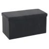 Dunelm Foldable Ottoman Faux Leather Black