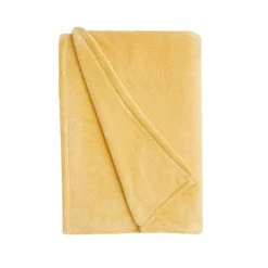 Dunelm Seriously Soft Ochre Throw -Command Shop 30725681 alt04