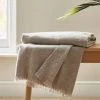 Dunelm Brushed Grey Woven Throw